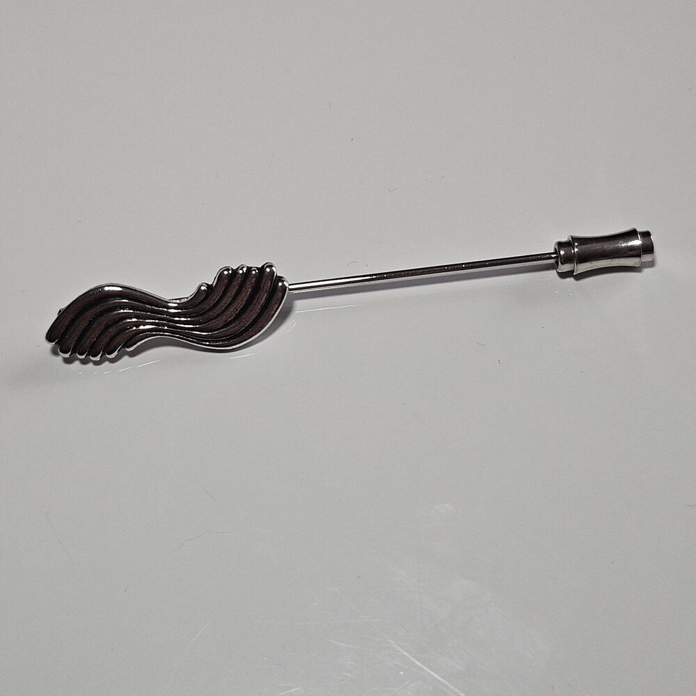 Sarah Coventry Swirl Silver Tone Lapel Stick Pin Vintage Signed - Picture 8 of 10